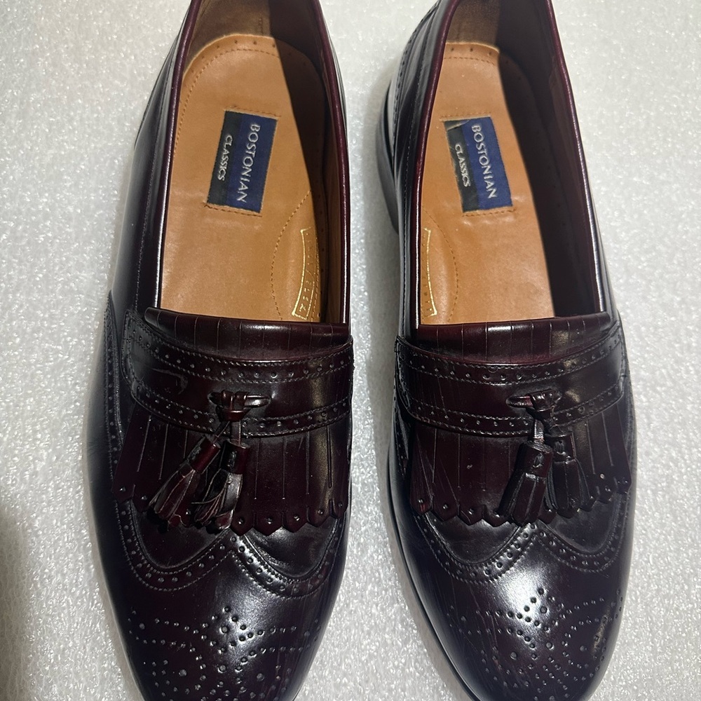 Bostonian Brown Loafers with Tassel and Brogue Detailing